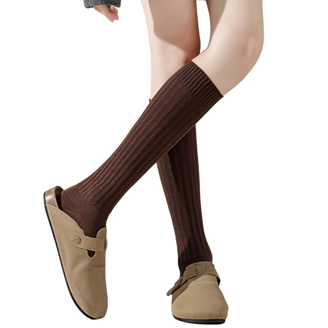 Womens Ribbed Knit Crew Socks Winter Fashion Persian wool Middle Tube Sock